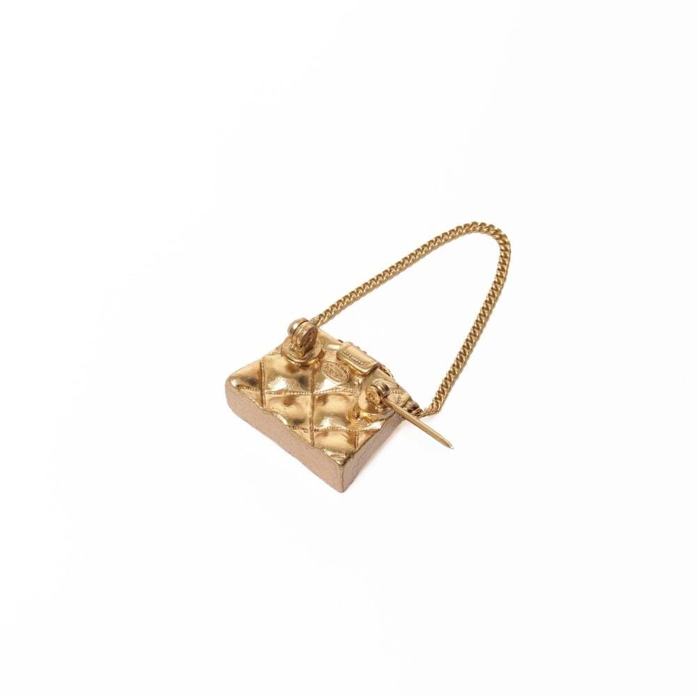CHANEL Gold Logo Brooch - Picture 5 of 6